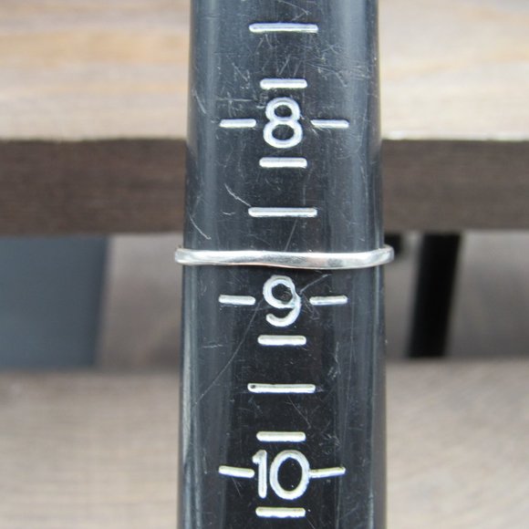 Size 8.75 Sterling Silver Yellow Stone Cool Pattern Band Ring - Picture 4 of 6